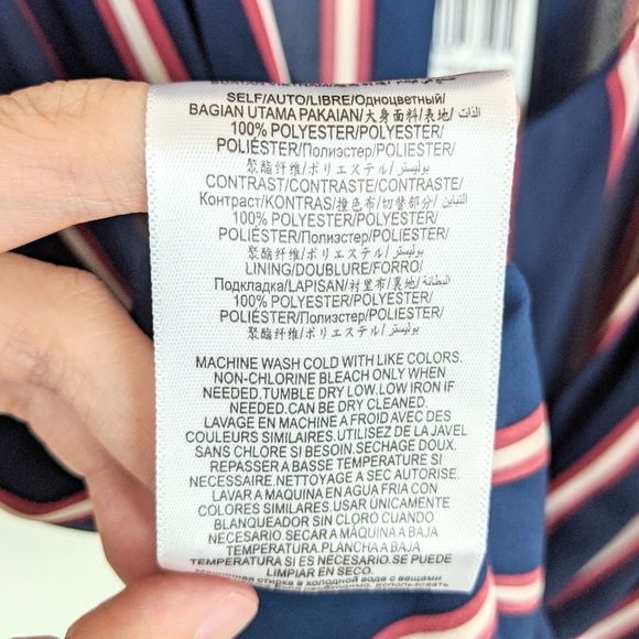 BCBGMAXAZRIA Valet Stripe Faux Wrap Top - Picture 6 of 6